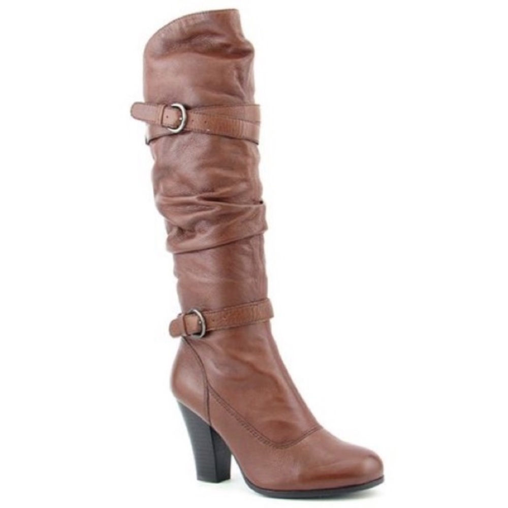 Steve Madden brown leather heeled boots